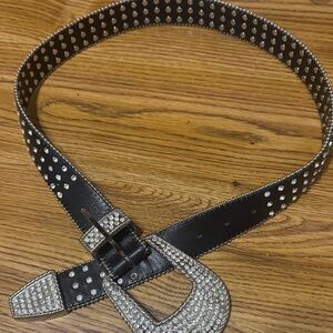 Christine Alexander Black Belt with Silver Accents